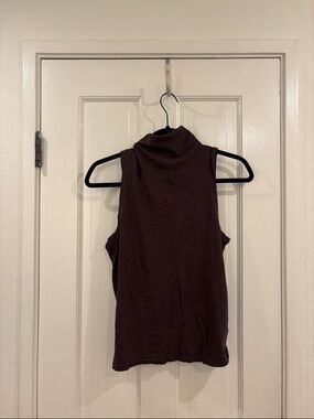 Jcrew Sleeveless Mock Neck Tank Top - Dark Brown